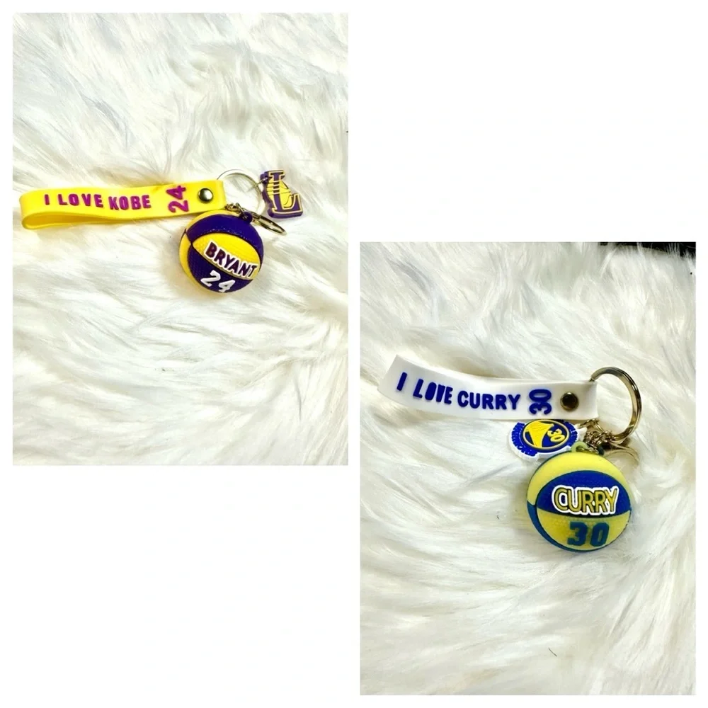 Basketball Themed Keychain Kobe Laker and Curry Golden State